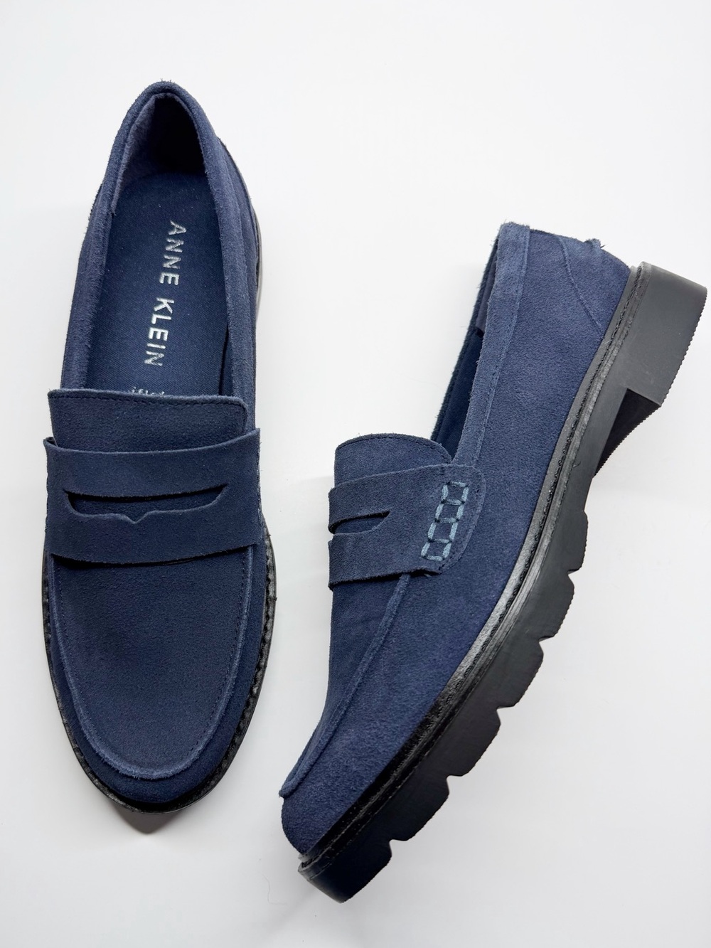 Anne Klein Emmylou Blue Suede Shoes Loafers